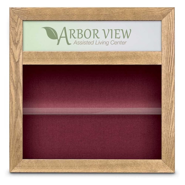 Outdoor Enclosed Combo Board, 42"x32", Bronze Frame/Burgundy & Cork